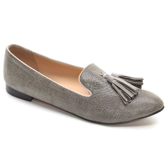 VIAJIYU PARMA Varanus Tassel Flats Loafers Handmade in Italy size 38.5